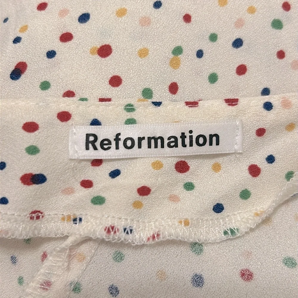 Reformation Francine One Sleeve Shoulder Top Birthday Polka Dot Size Small